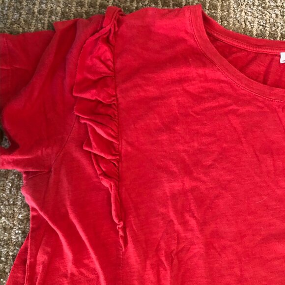 Levi's Red Ruffled T-Shirt - Picture 2 of 5